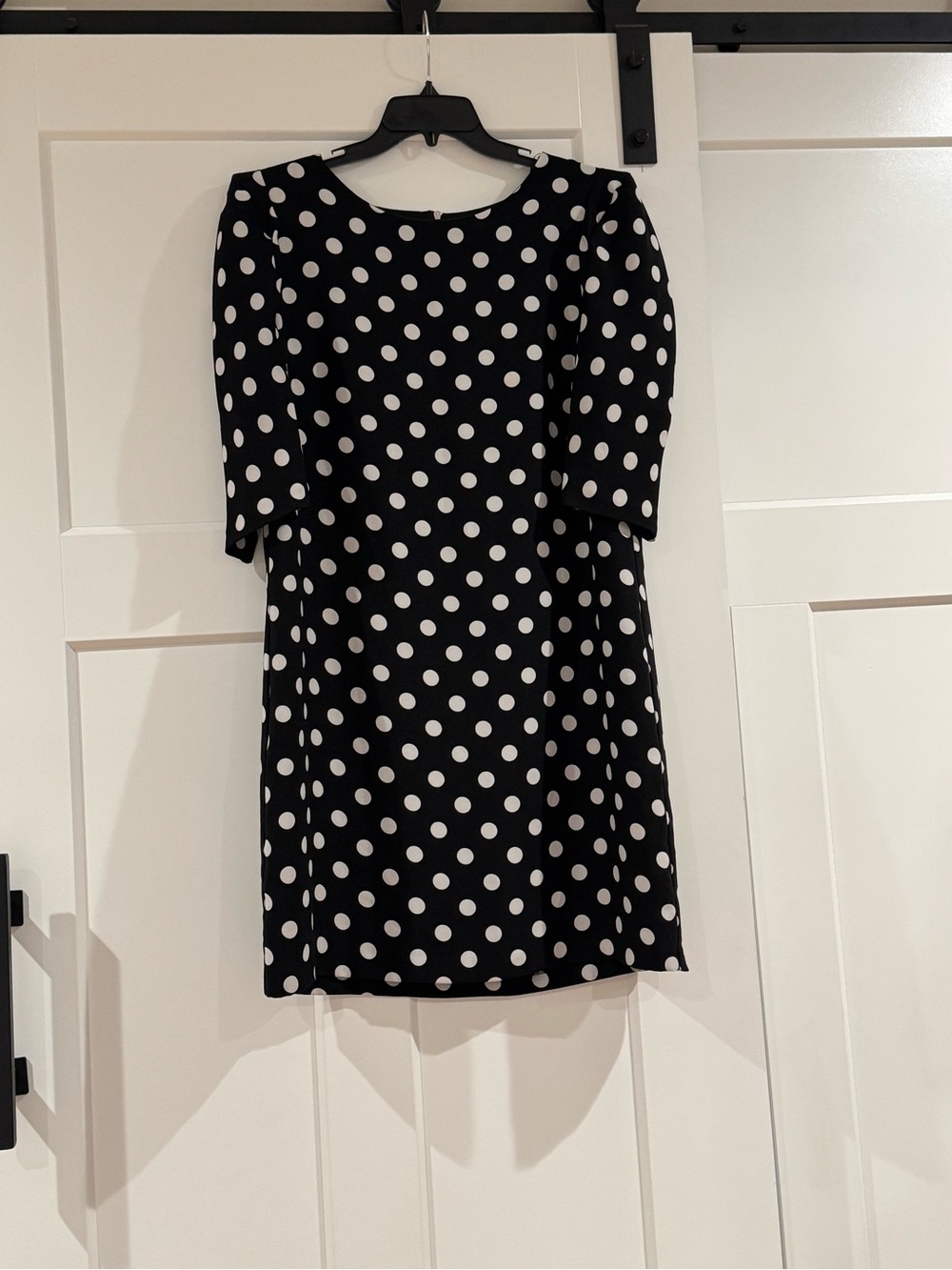 Vince Camuto Black and White Polka Dot Short Sleeve Mini Dress